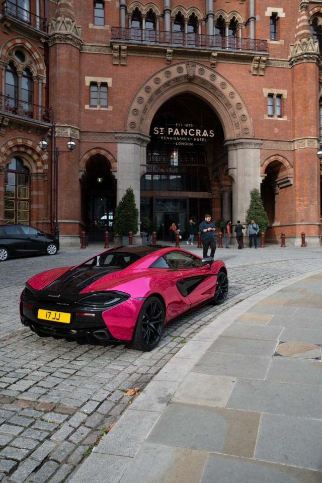 The bright pink car has caused such a stir on social media