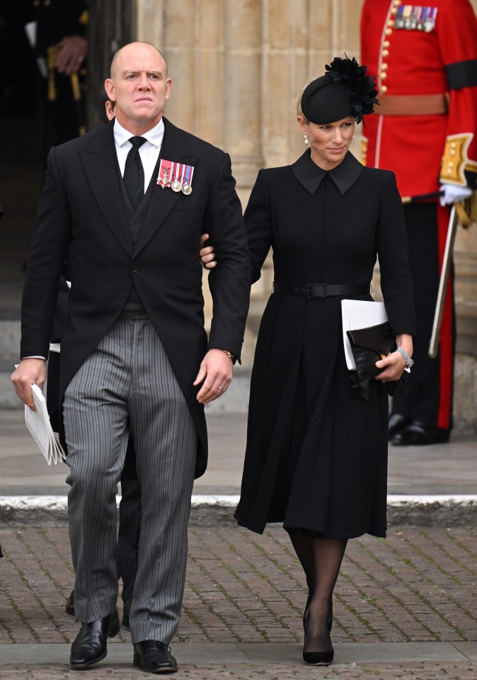 Mike pictured with Zara at the Queen's state funeral in September