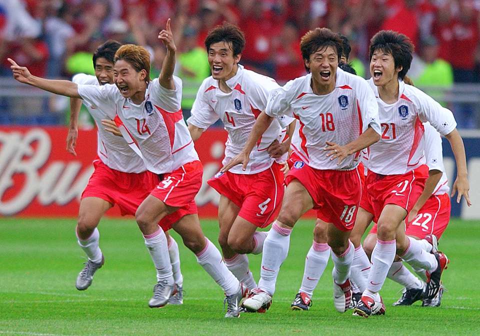 South Korea beat Spain to reach the semi-finals of the 2002 World Cup where they lost 1-0 to Germany