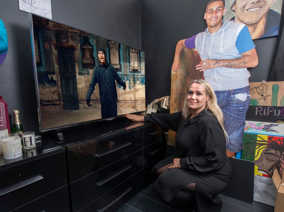 Proud Mum Alison Hope watches the video of her late son Josh, aka rapper Depzman