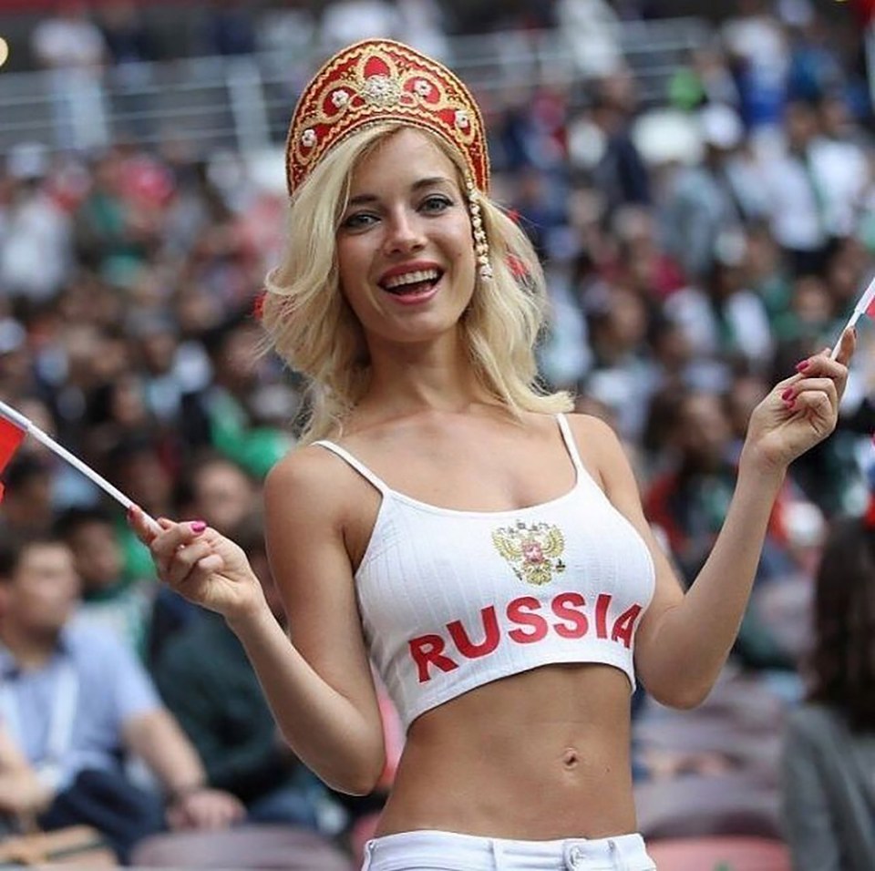 A Russian fan dressed up for the World Cup in 2018