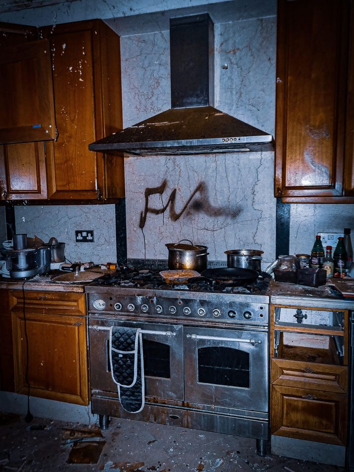 The kitchen has been tagged by vandals