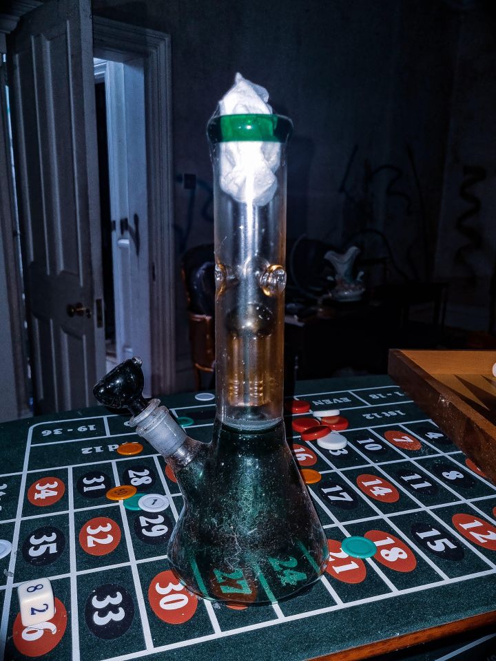 Drug paraphernalia has been left behind in the house by vandals