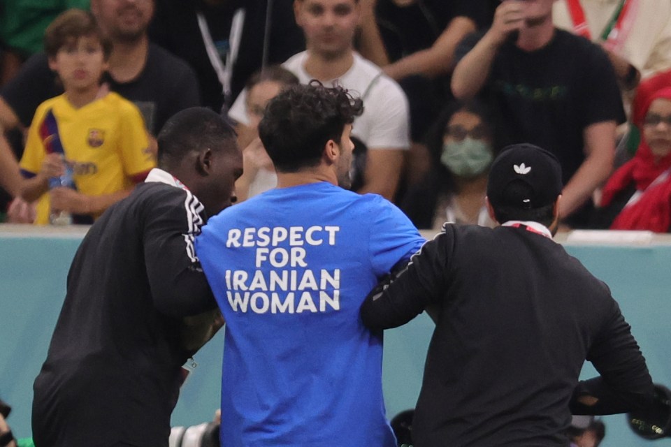 He also had 'Respect For Iranian Woman' on the back