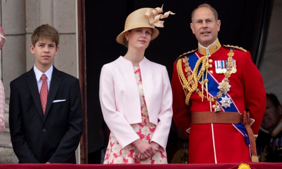 Prince Edward, Lady Louise and James Viscount Severn at Queen Elizabeth's Birthday Parade