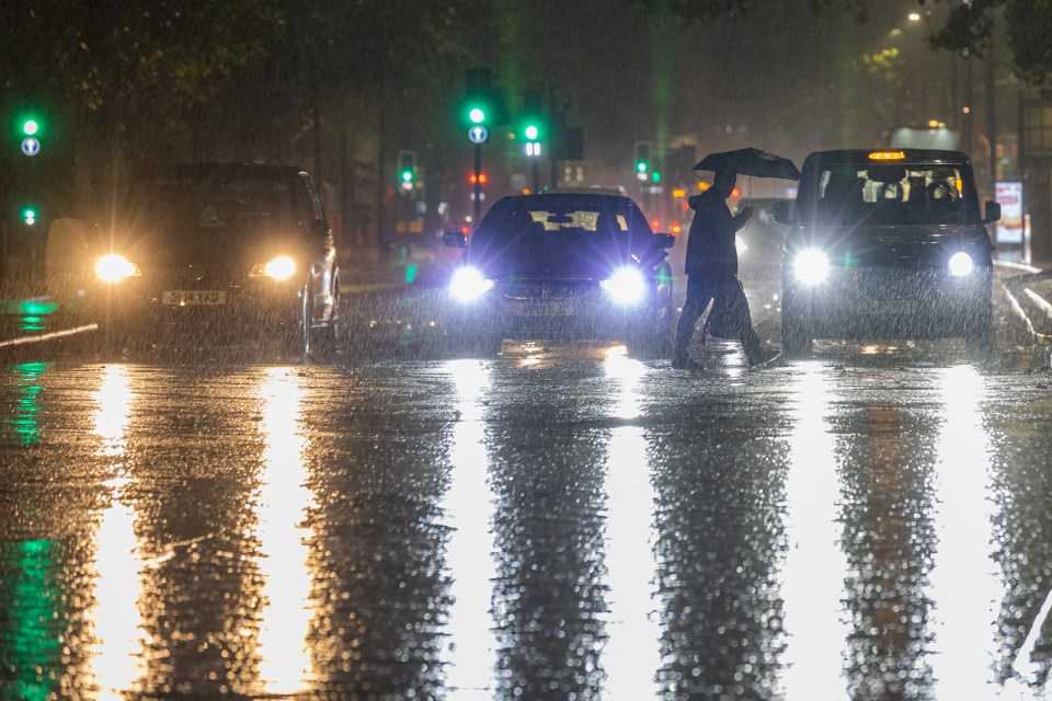 Wet and stormy weather is forecast from Tuesday| Euston, London