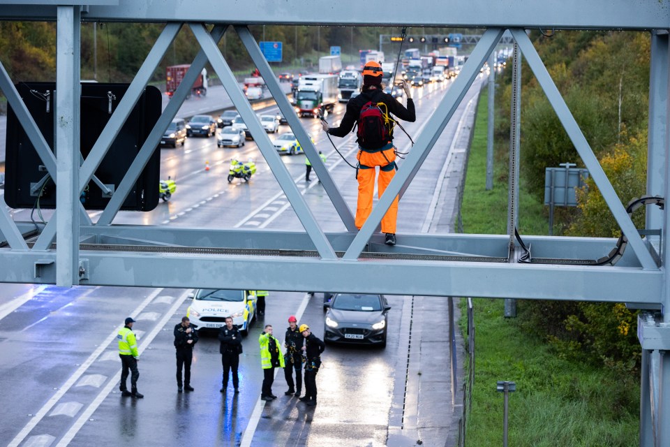 The chat came as Just Stop Oil protestors caused chaos on the M25 for the third day running