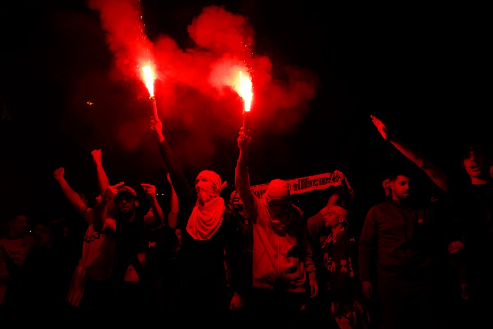 Marseille fans created a hostile atmosphere outside the Stade Velodrome