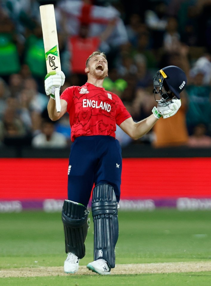 Captain Buttler celebrates reaching the T20 World Cup final