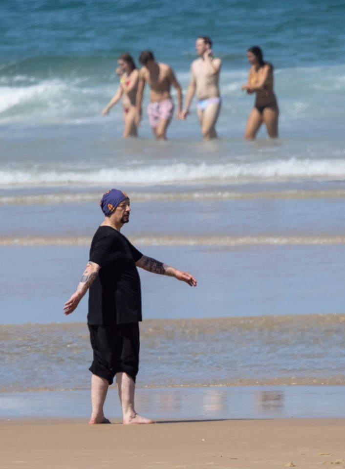 He was joined by his family as he visited Surfers Paradise