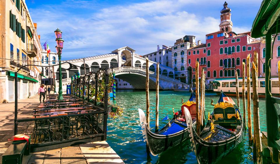 For a unique city break, Venice is your best bet, as the 'sinking city' features no conventional roads