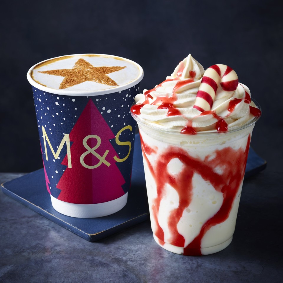 Marks and Spencer has revealed a candy cane frappe