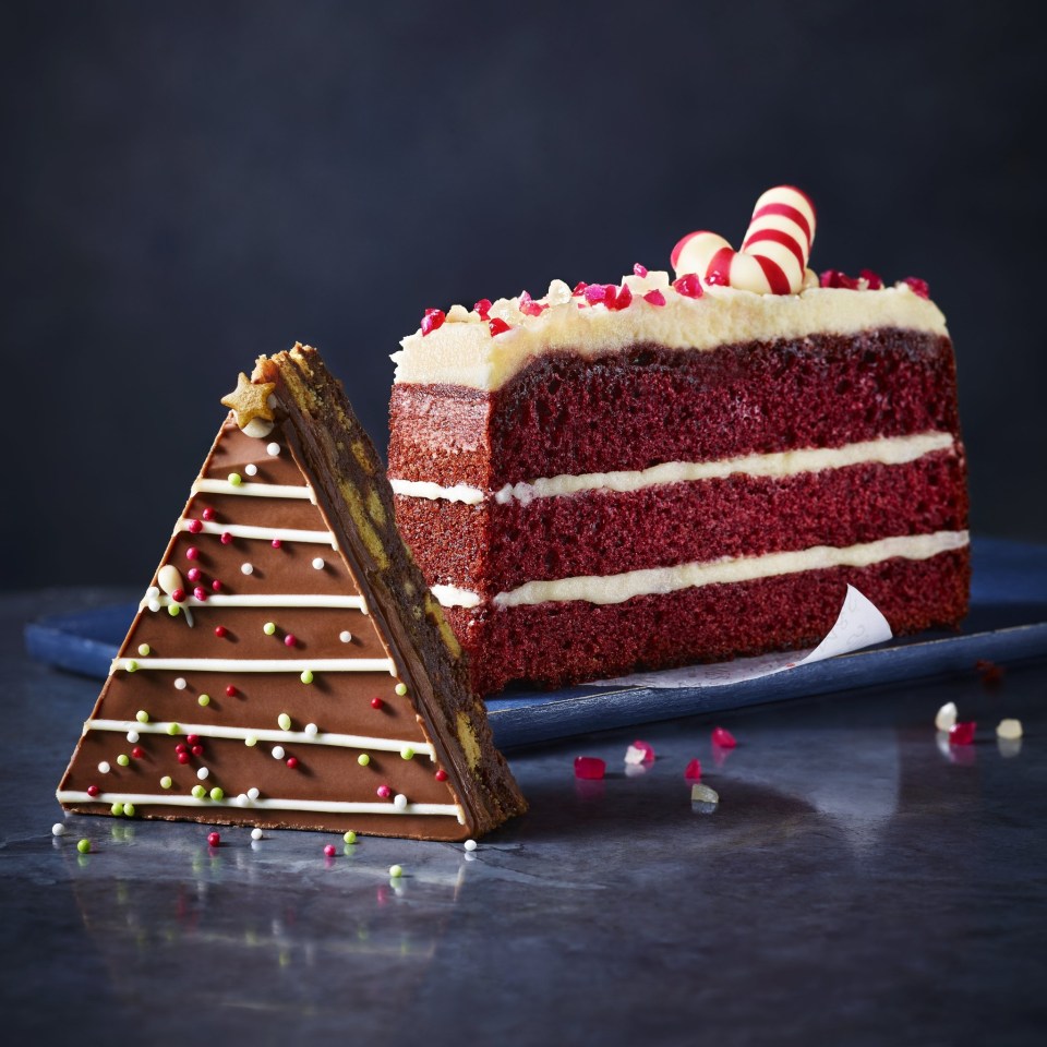 A candy cane red velvet cake and a salted caramel tiffin have been added to the menu