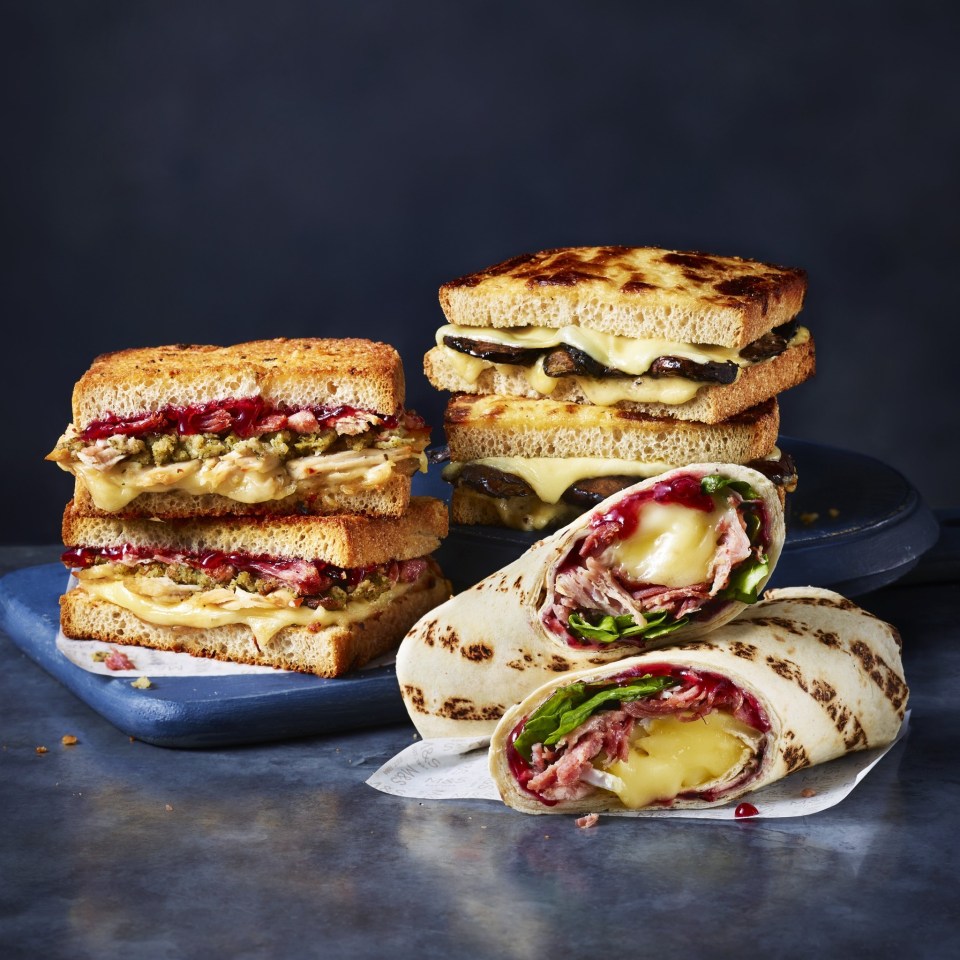 A selection of festive sandwiches and toasties are on the menu