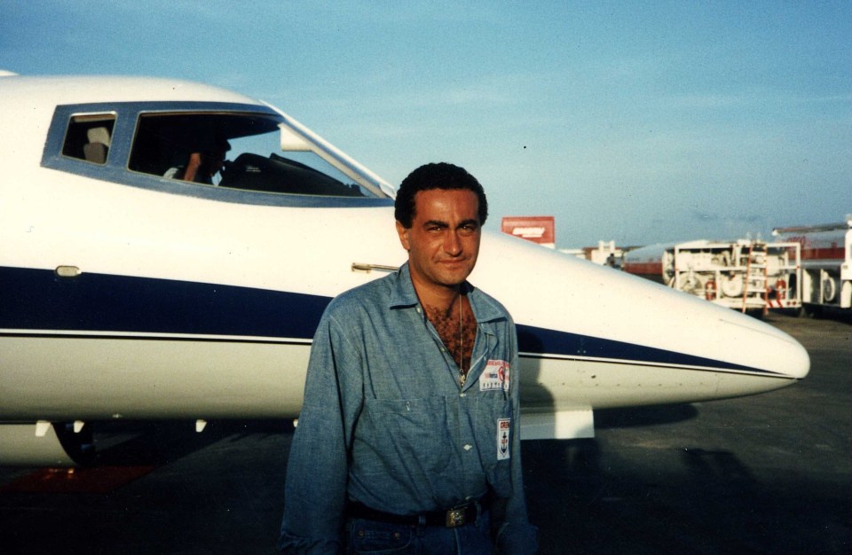 Dodi Fayed with a private jet in 1987