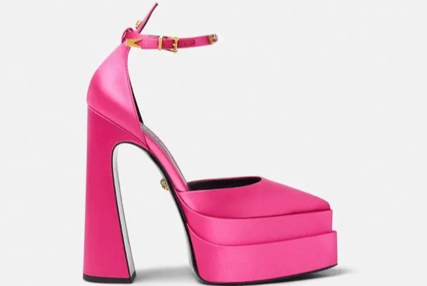 These pink kitten heels are £785 from Manolo Blahnik