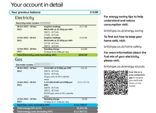 The couple knew the bill wasn't right, but thought British Gas shouldn't be making such mistakes