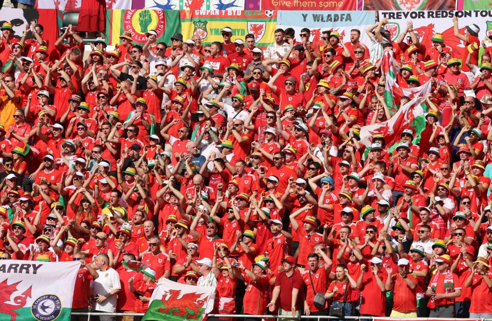 The red wall was out in full voice in the baking heat