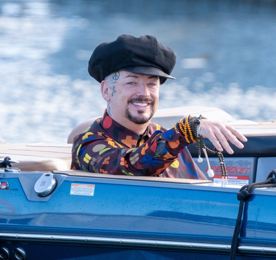 Boy George was among the stars sailing onto I'm A Celebrity today