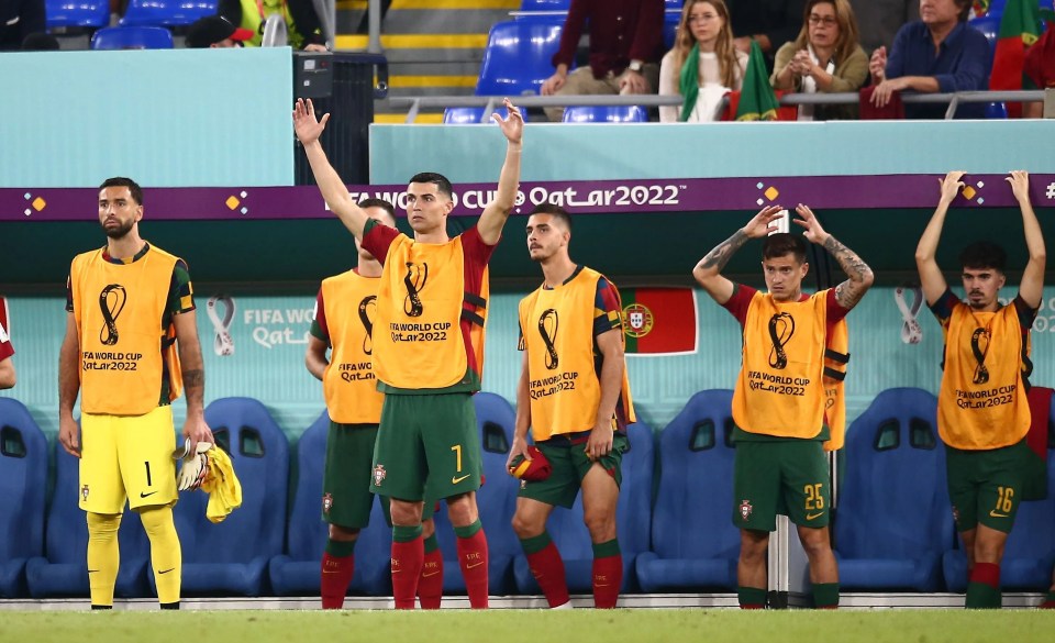 Cristiano Ronaldo was barking orders from the bench after being substituted