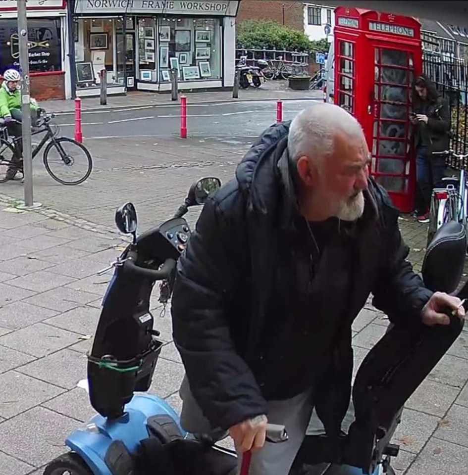 Police are hunting this scooter driver after it's alleged he swerved to hit and kill a pigeon