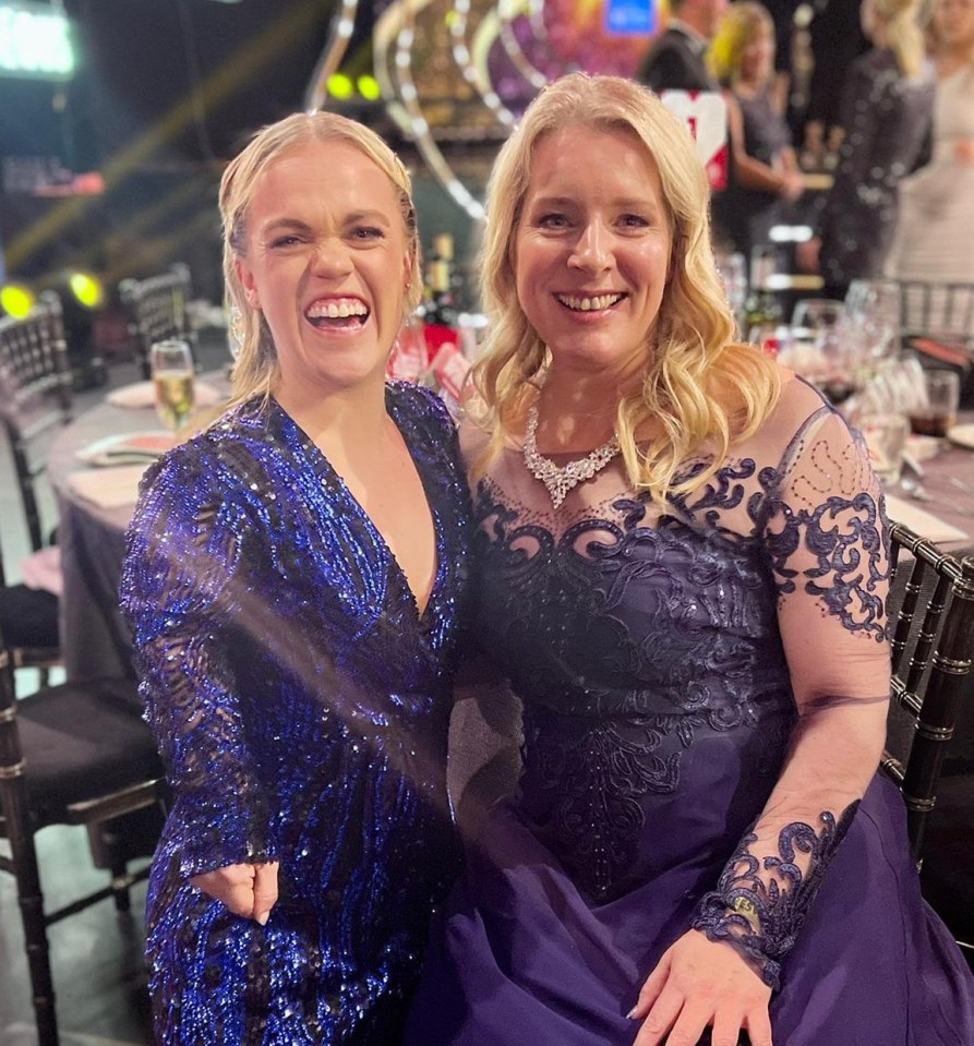 Best Midwife nominee Darcey Croft, right, with Paralympian swimmer and Strictly star Ellie Simmonds.