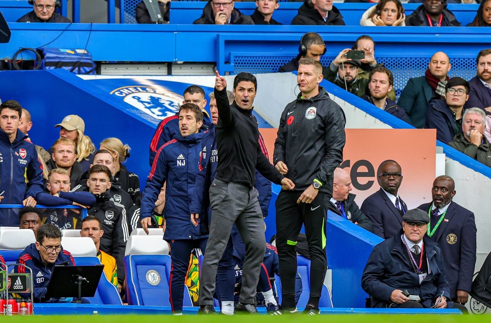 Mikel Arteta cut an animated figure on the sidelines throughout