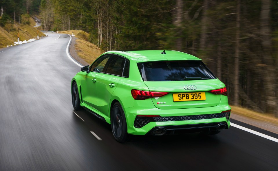 Few hot hatches are as quick as the Audi RS3 along country roads