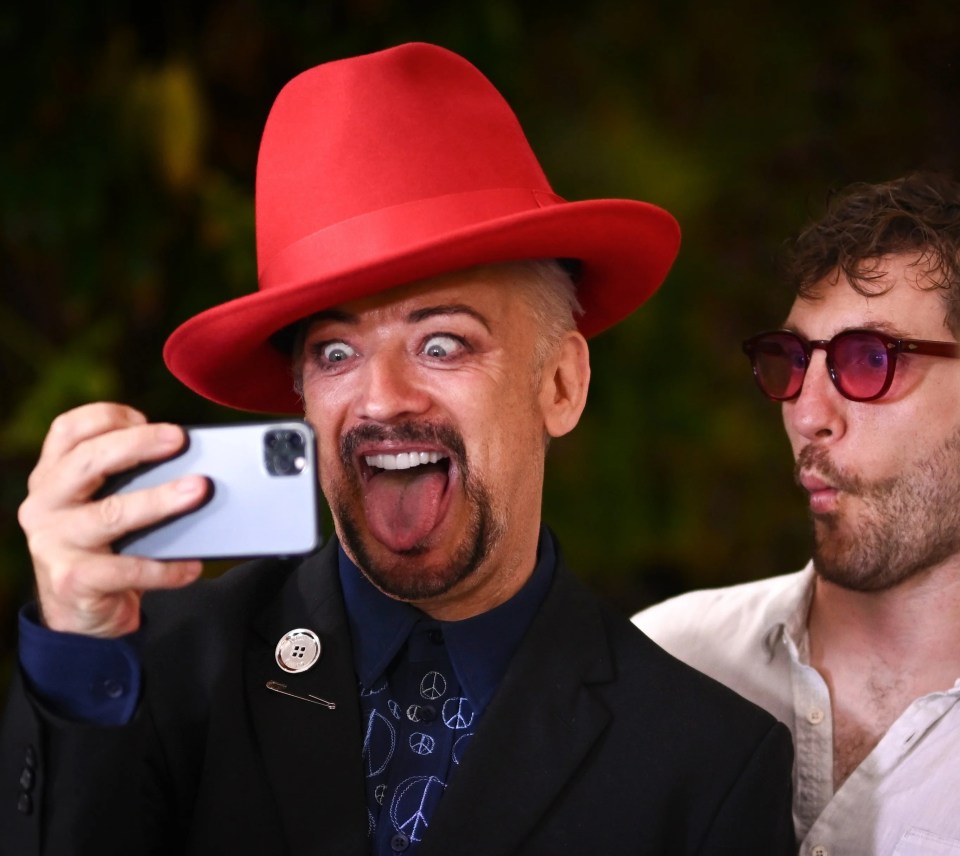 Boy George seen filming on his phone after the I'm A Celeb final