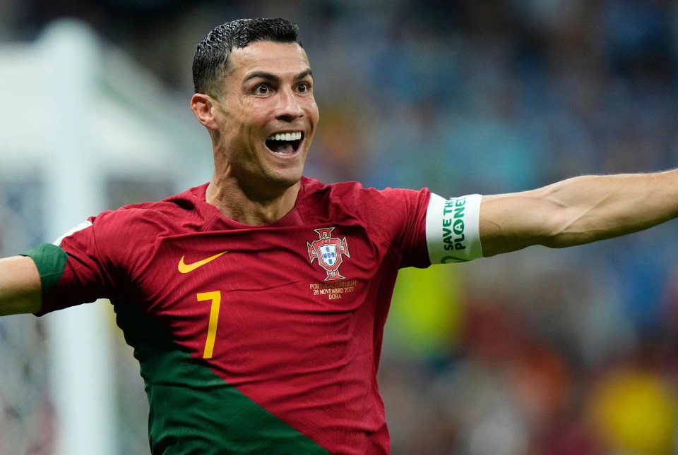 Cristiano Ronaldo celebrates and believes he had scored