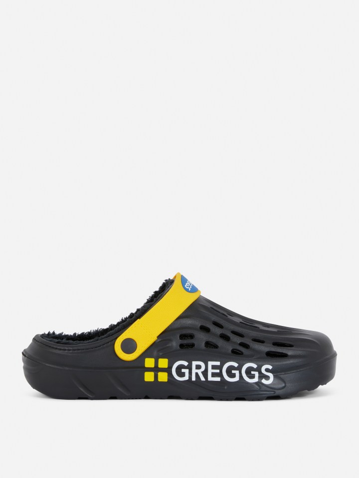 Greggs fur-lined clogs