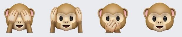 Four of the beloved monkey emojis available to use online