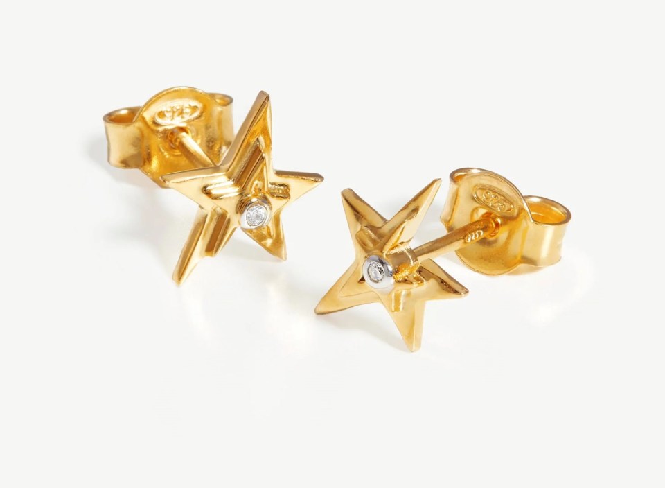 Missoma Celestial 18ct recycled gold plated vermeil stud earrings cost £41.25