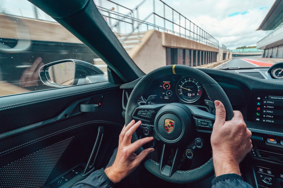 All sorts of suspension settings can be adjusted via the steering wheel on the fly