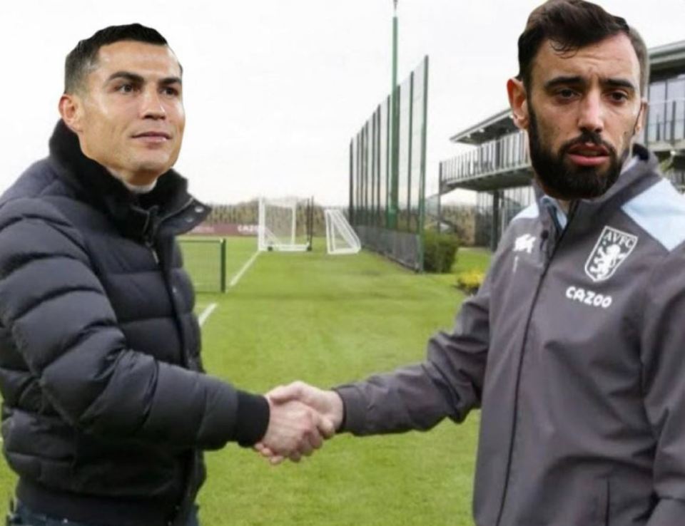 Carragher mocked up an infamous picture depicting Ronaldo and Fernandes shaking hands