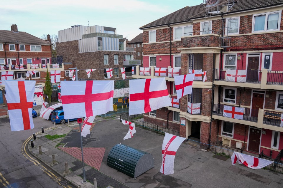 The street has draped hundreds of flags for every national tournament since 2012