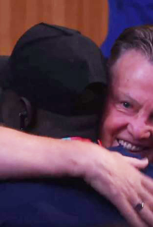 Louis van Gaal gave a hug to the young reporter after he told him he is a big fan