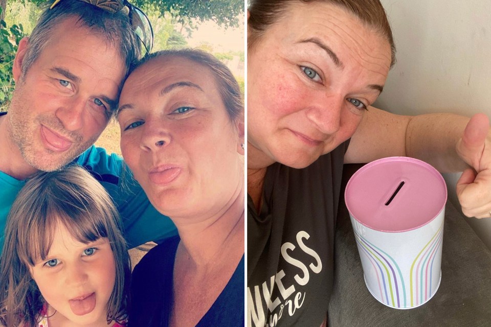 Karen Stocker, with her husband Peter, 45, and daughter, Taylor, 6