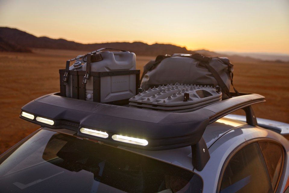 You can even opt for this roof rack with built-in lamps