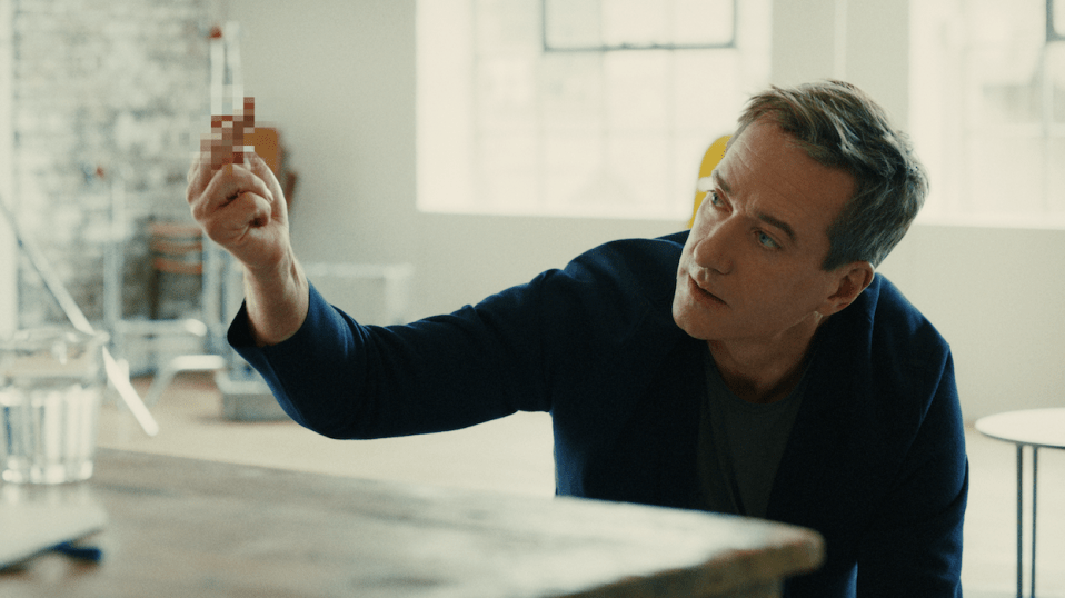 Actor Matthew Macfadyen flips the bird in his ITVX advert