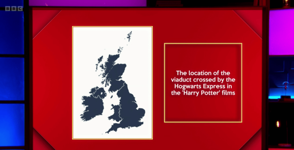 The stars had to identify UK areas