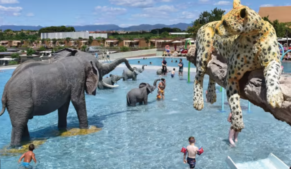 Kids can swim with the magnificent animal statues at Sanguli, Salou