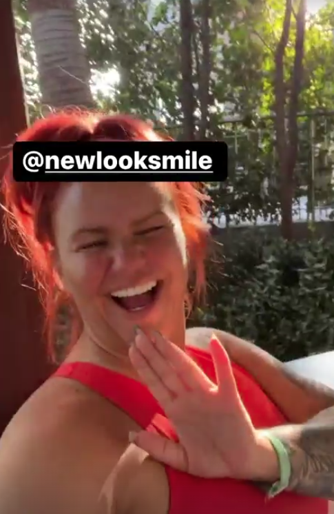 Kerry Katona flashed her new Turkey teeth