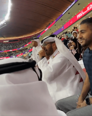 One Qatar fan appeared to tell him to "shut up"