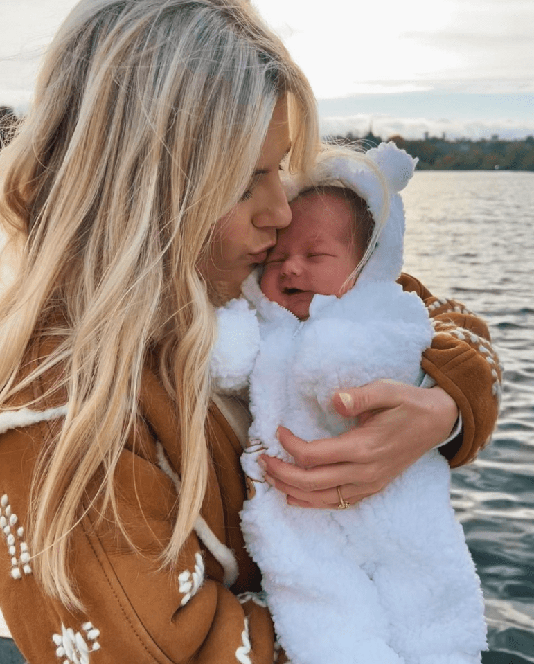 Mollie King with her daughter Annabella