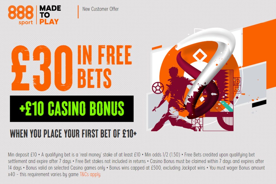 Get £40 in free bets and bonuses*