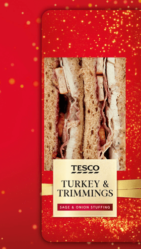 Customers can grab the classic turkey and trimmings sandwich from Tesco