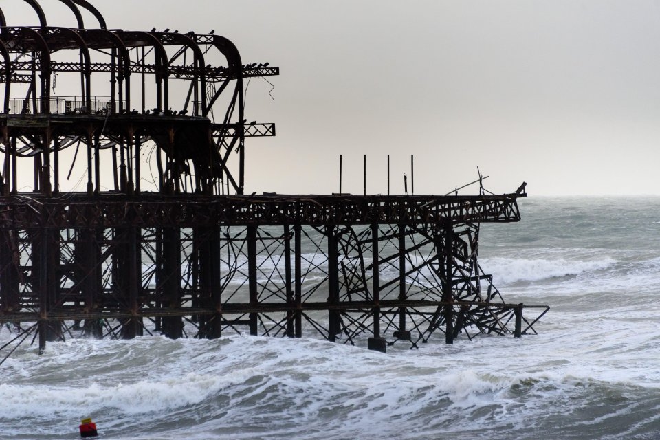 Part of Brighton Pier collapsed in last night's storm