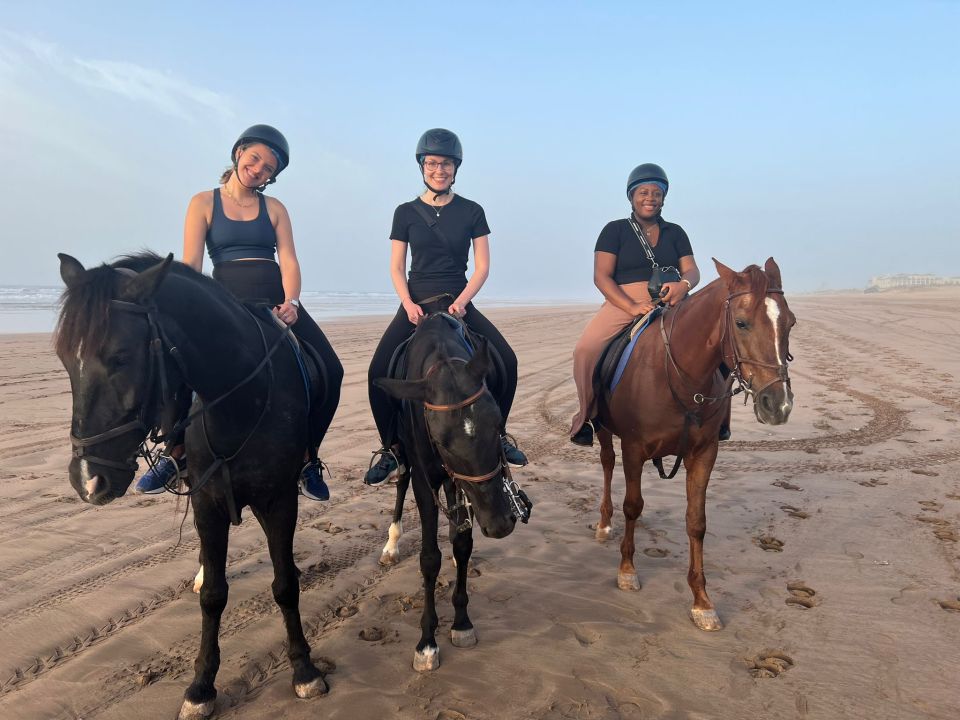 You can enjoy a leisurely horse ride across the beach at sunset