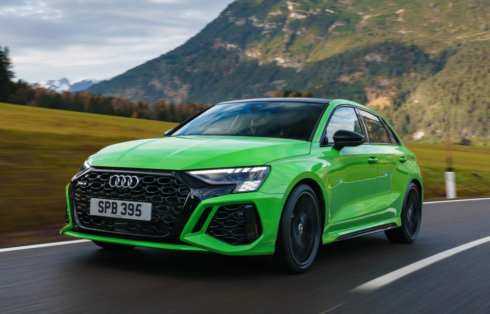 The Audi RS3 comes as a Sportback hatch or sleek saloon